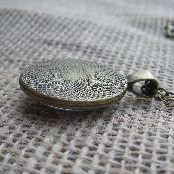 Goddess Symbol Pentacle Glass Cabochon Pendant Necklace - Picture 9 of 12